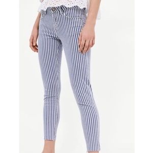Zara Stripped Raw Edge Jeans